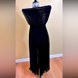 CONNECTED Apperal Black Evening Ruffle Jumpsuit M